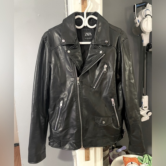 Unisex leather jacket by Zara - Picture 1 of 4